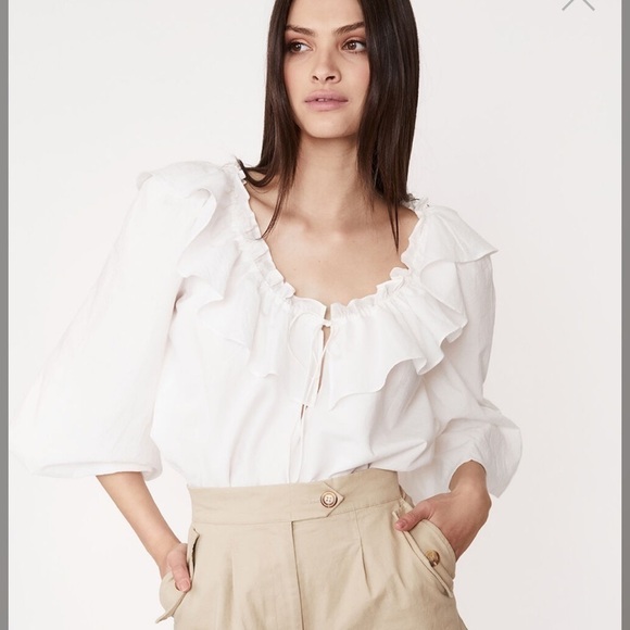 NWT Bardot claude ruffle top - Picture 1 of 8